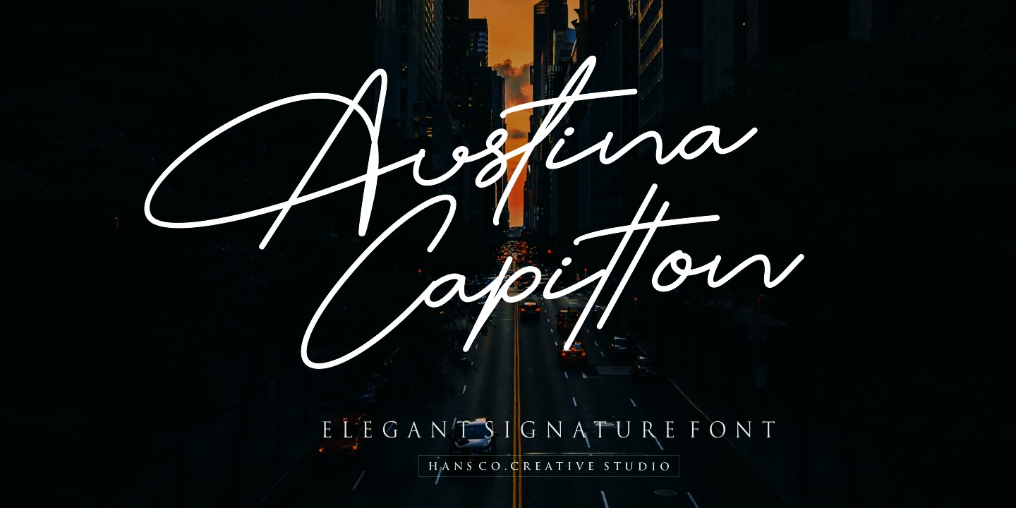 Beispiel einer Austina Capitton-Schriftart
